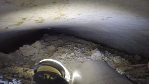 Inspection vidéo à l'aide du robot Magellan dans une galerie partiellement comblée